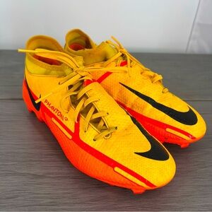 Nike Phantom soccer football shoe size 6.5 yellow orange neon
